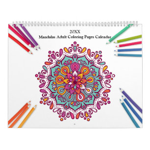 Calendrier adulte de coloration de mandalas