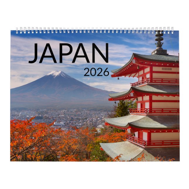 Calendrier Aesthetic Japanese Landscapes & Temples 2026  (Protection)