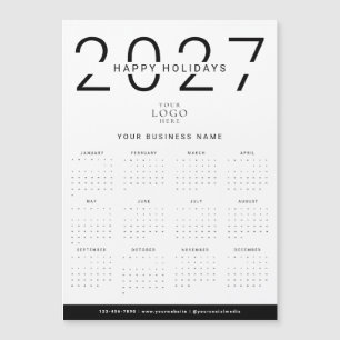 Calendrier affaires logo vacances aimanté moderne