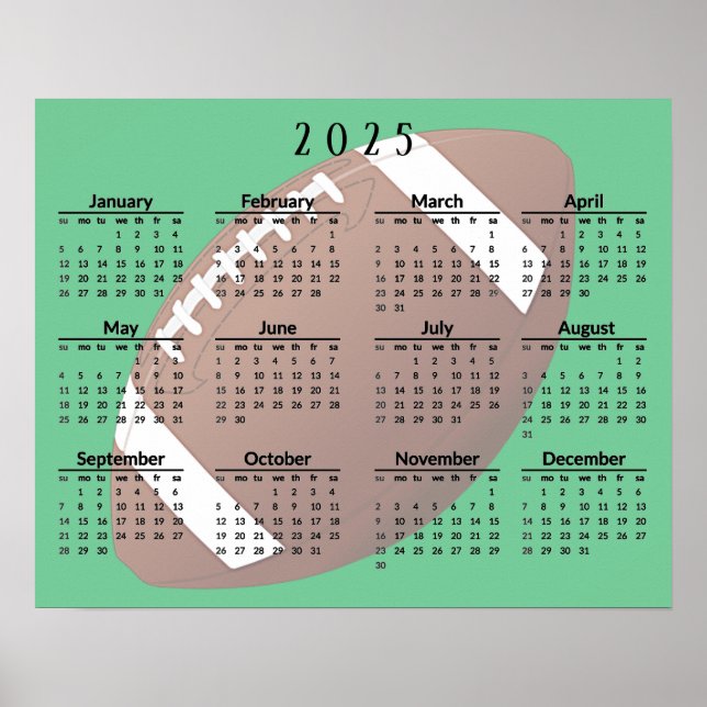 Calendrier Affiche Football 2025 (Devant)