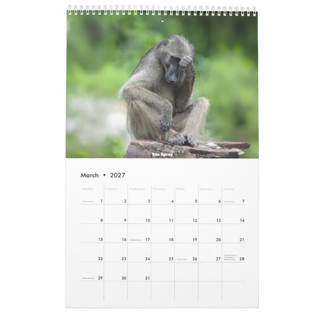 Calendrier africain de la faune 2026 (Mar 2027)