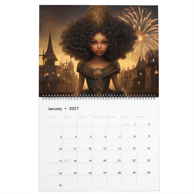 Calendrier African American Girl : Fêter La Saison 2025 (Jan 2027)