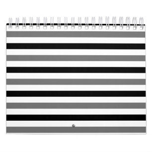 Calendrier Ahs motif rayures noires et blanches 