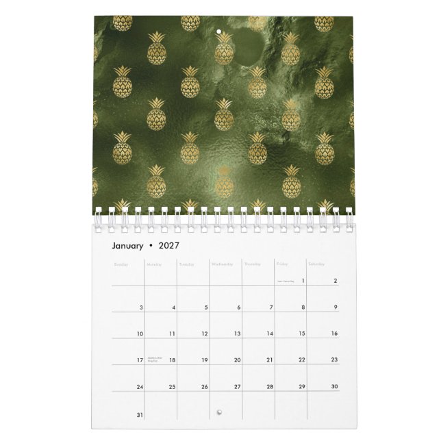 Calendrier Aiguille jaune vert de la jungle Fruit tropical (Jan 2027)
