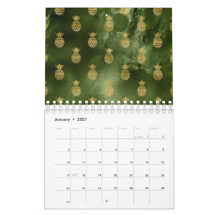 Calendrier Aiguille jaune vert de la jungle Fruit tropical