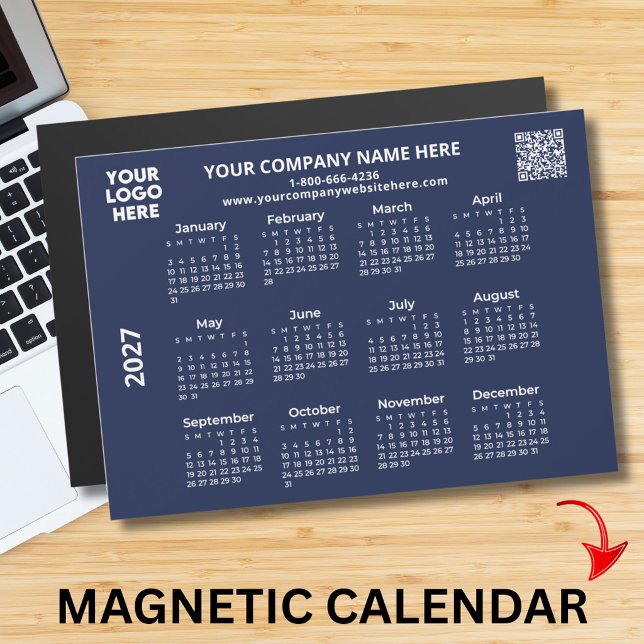 Calendrier aimanté QR Code Logo Entreprise 2027 (Créateur téléchargé)