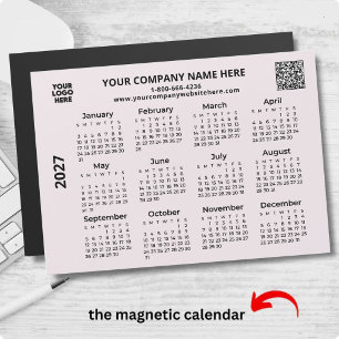 Calendrier aimanté QR Code Logo Entreprise 2027 