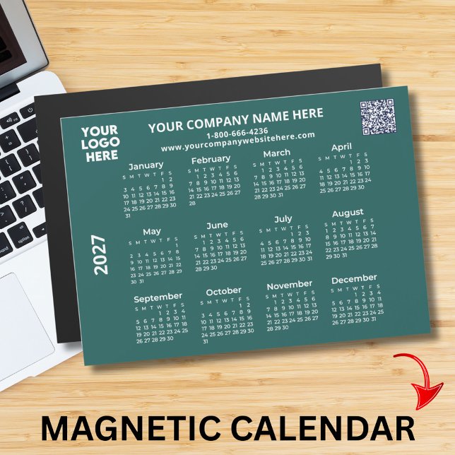 Calendrier aimanté QR Code Logo Entreprise 2027 (Créateur téléchargé)