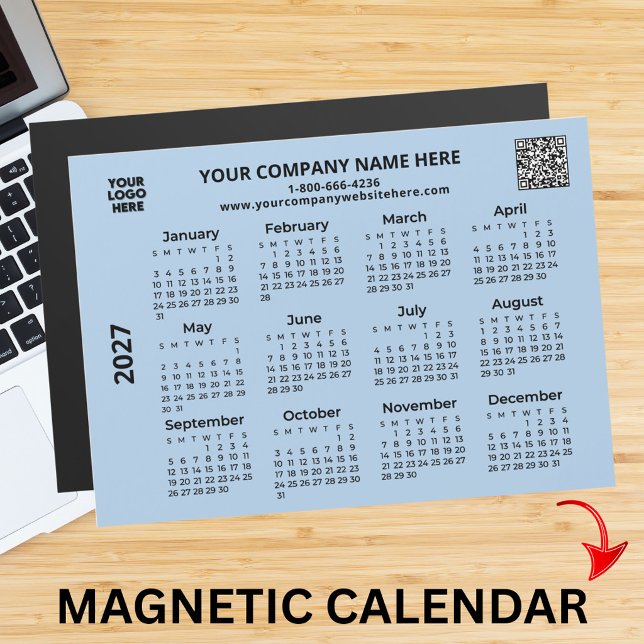 Calendrier aimanté QR Code Logo Entreprise 2027  (Créateur téléchargé)