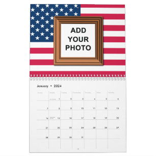 Calendrier Ajouter Vos Photos American Flag Patriotic 2025