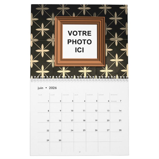 Calendrier Ajouter vos photos | Suisse Français 2025 Vintage (Jun 2026)