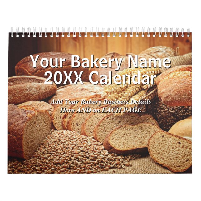 Calendrier Ajouter Votre Boulangerie Nom Détails Pain 20xx (Protection)