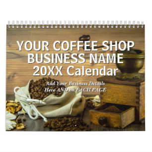 Calendrier Ajouter Votre Boutique De Café Nom D'Entreprise D