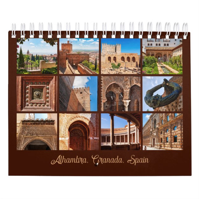 Calendrier Alhambra, Grenade, Espagne 12 mois (Protection)
