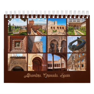 Calendrier Alhambra, Grenade, Espagne 12 mois