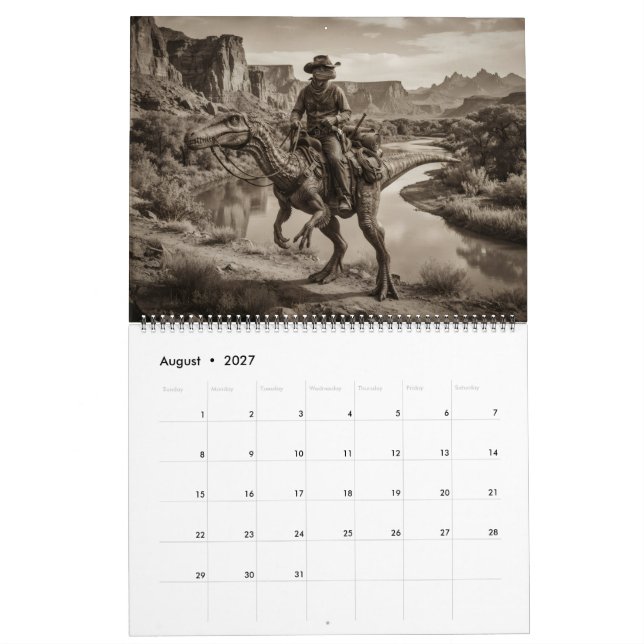 Calendrier Alien Cowboy Dinosaures du Far West Étr (Aug 2027)