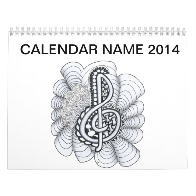 Calendrier Amateurs de musique Treble Clef Design (Protection)