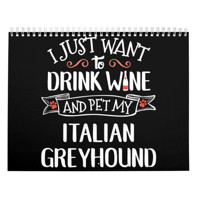 Calendrier Amateurs italiens de vin Greyhound et propriétaire (Protection)