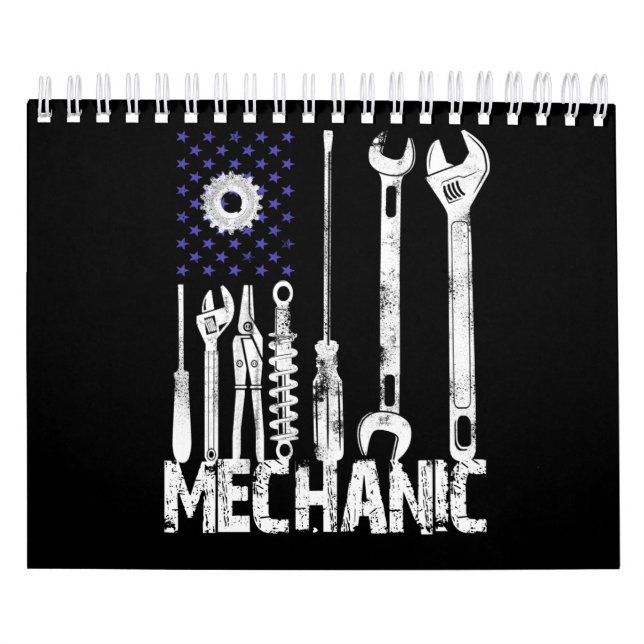 Calendrier Amateurs mécaniques| Mechanic USA Flag (Protection)