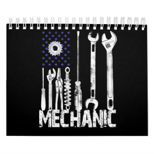 Calendrier Amateurs mécaniques  Mechanic USA Flag