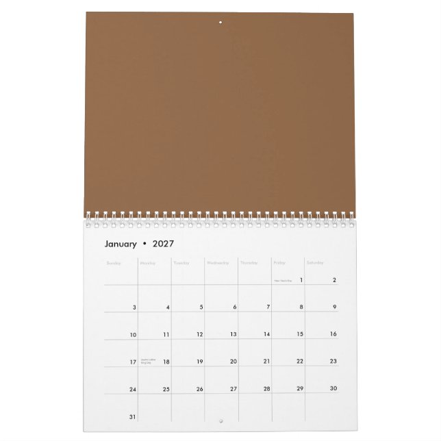 Calendrier Améliorez votre conception avec un Arrière - plan  (Jan 2027)