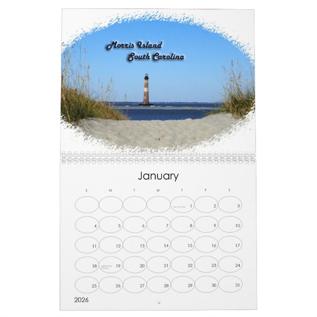 Calendrier américain 2011 de phare (Jan 2026)