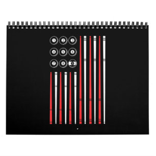 Calendrier American Flag Billiards Shooting Pool