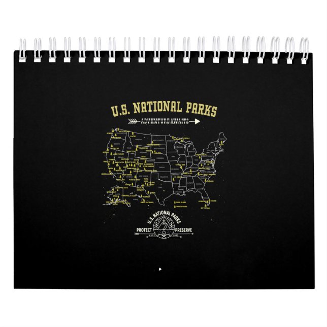 Calendrier American Randonnée Camping Gift - 63 US National P (Protection)