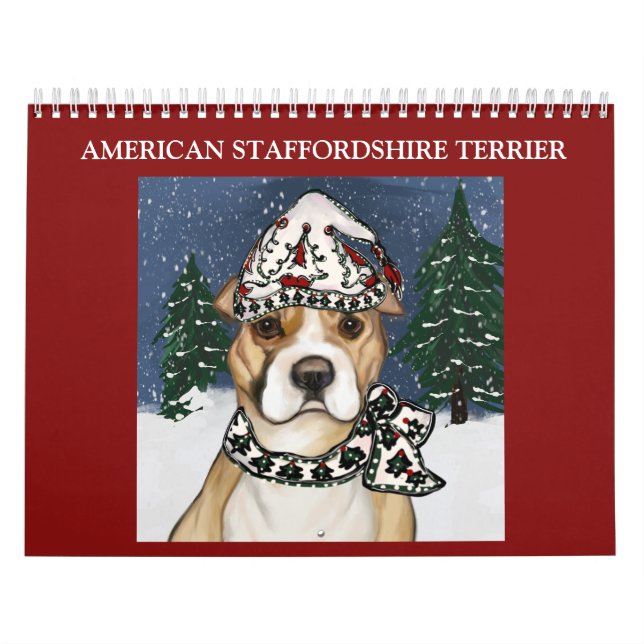 CALENDRIER AMERICAN STAFFORDSHIRE TERRIER  (Protection)