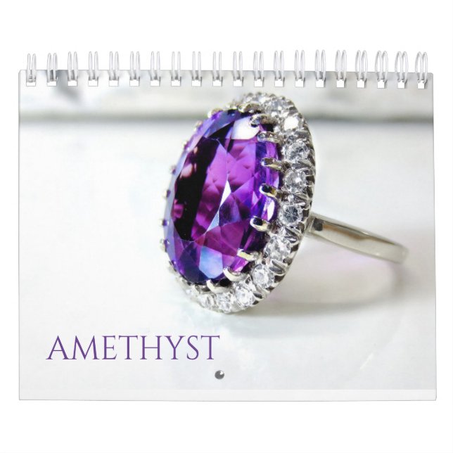 Calendrier Amethyst violet gemstone cristal esthétique (Protection)