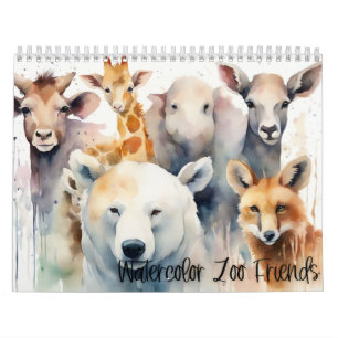 Calendrier Amis du zoo aquarelle