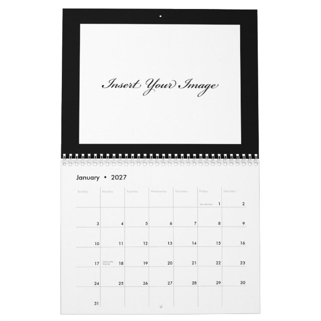 Calendrier AMOUR de Guestbook de mariage dans la photographie (Jan 2027)