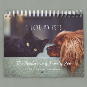 Calendrier Amoureux des animaux personnalisés 2026 Photo