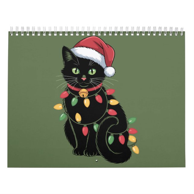 Calendrier Amoureux des chats noir Noël Kitten Cadeau Chat Ma (Protection)