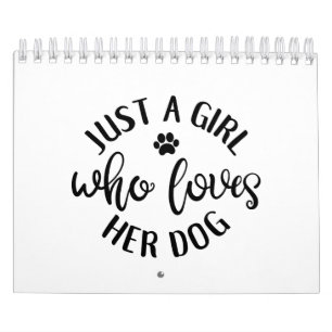 Calendrier Amoureux des chiens Design Juste Une Fille Qui Aim