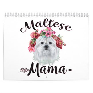 Calendrier Amoureux des chiens| Flore de mauves-souris maltai