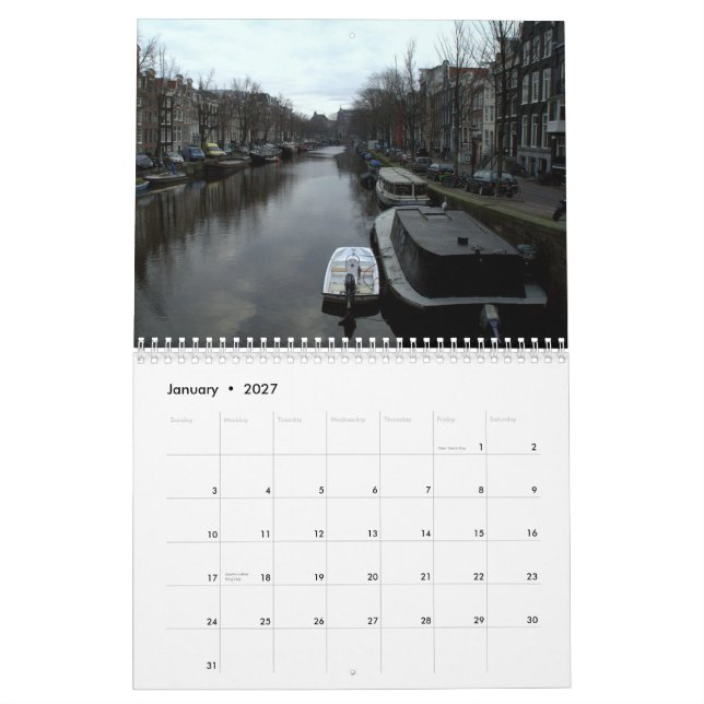 Calendrier Amsterdam 2016 (Jan 2027)