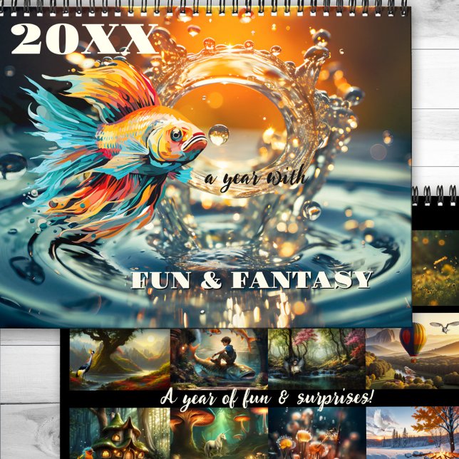 Calendrier Amusants Imaginaire Fairy Tale Surreal Art (Calendar with magical fantasy. Elves, unicorns, enchanted forests and other fairy tale themes)