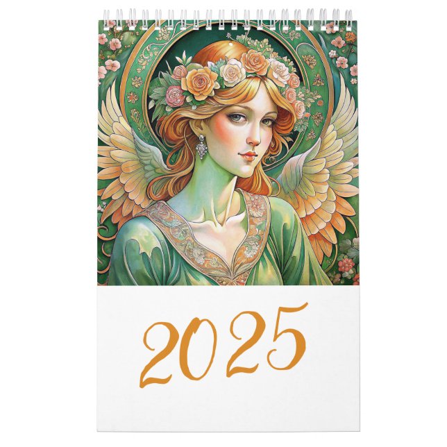 Calendrier Anges de Pâques en style Art Nuovo 2025 (Protection)