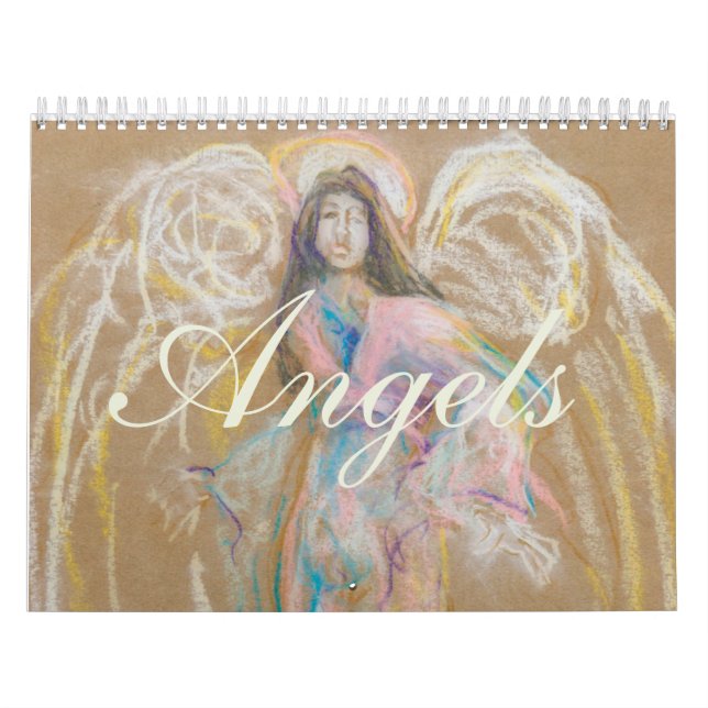 Calendrier Anges : Détail des dessins en pastel (Protection)