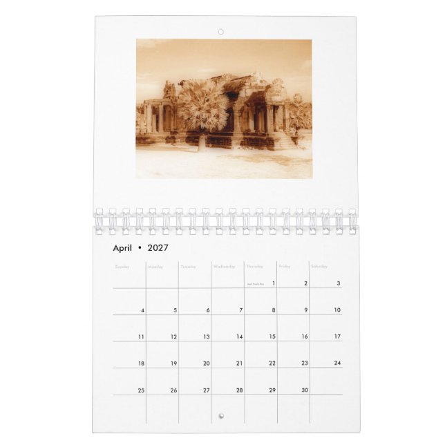 Calendrier Angkor Wat Sepia 2022 (Apr 2027)