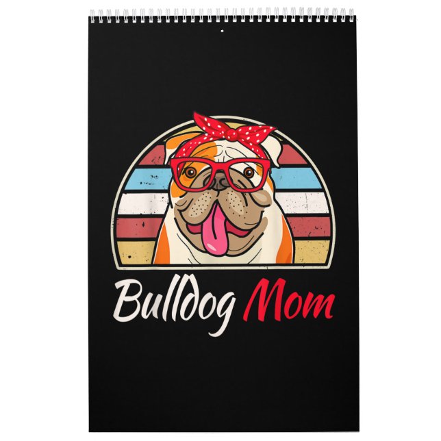Calendrier Anglais Bulldog Lover Cadeaux Bulldog Maman Papa (Protection)