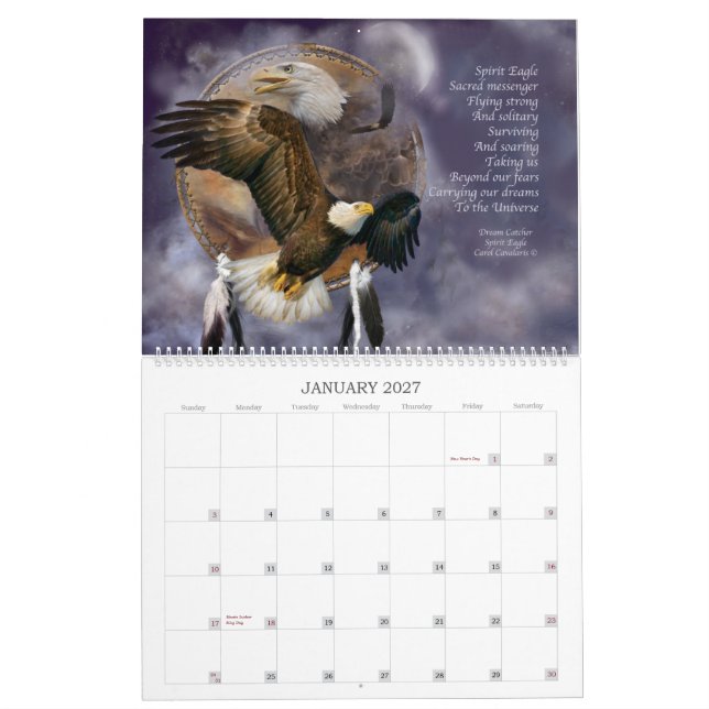 Calendrier animal 2015 d'art d'esprit rêveur de (Jan 2027)