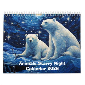 Calendrier Animals Starry Night 2026