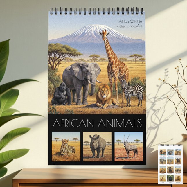 Calendrier Animaux Africains 2026 / Faune Africain (African Animals Calendar / Wildlife Africa)