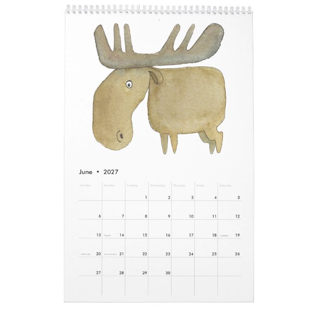Calendrier Animaux au carré (Jun 2027)