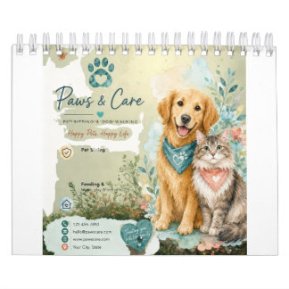 Calendrier Animaux de compagnie,Calendrier planificateur pour