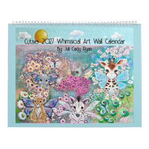 Calendrier Animaux Mignons Art Fantaisiste 2027
