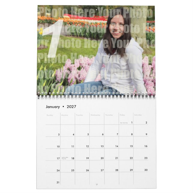 Calendrier Année en photo de famille faite sur commande (Jan 2027)