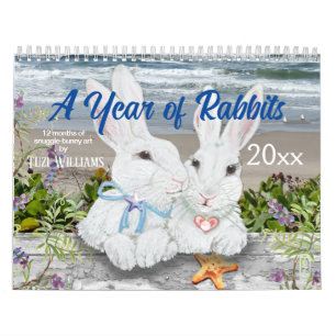 Calendrier Année Lapin Lapin Mignonne Nature Bois Art